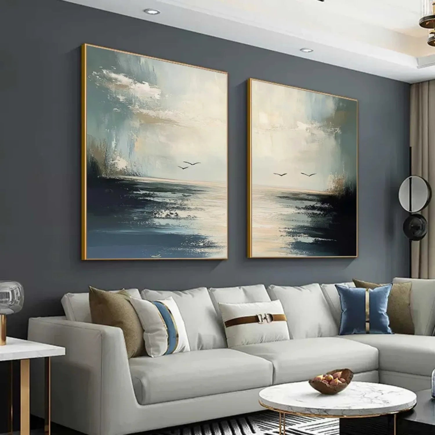 Sky And Ocean Abstract Wall Art Set of 2 #SO250