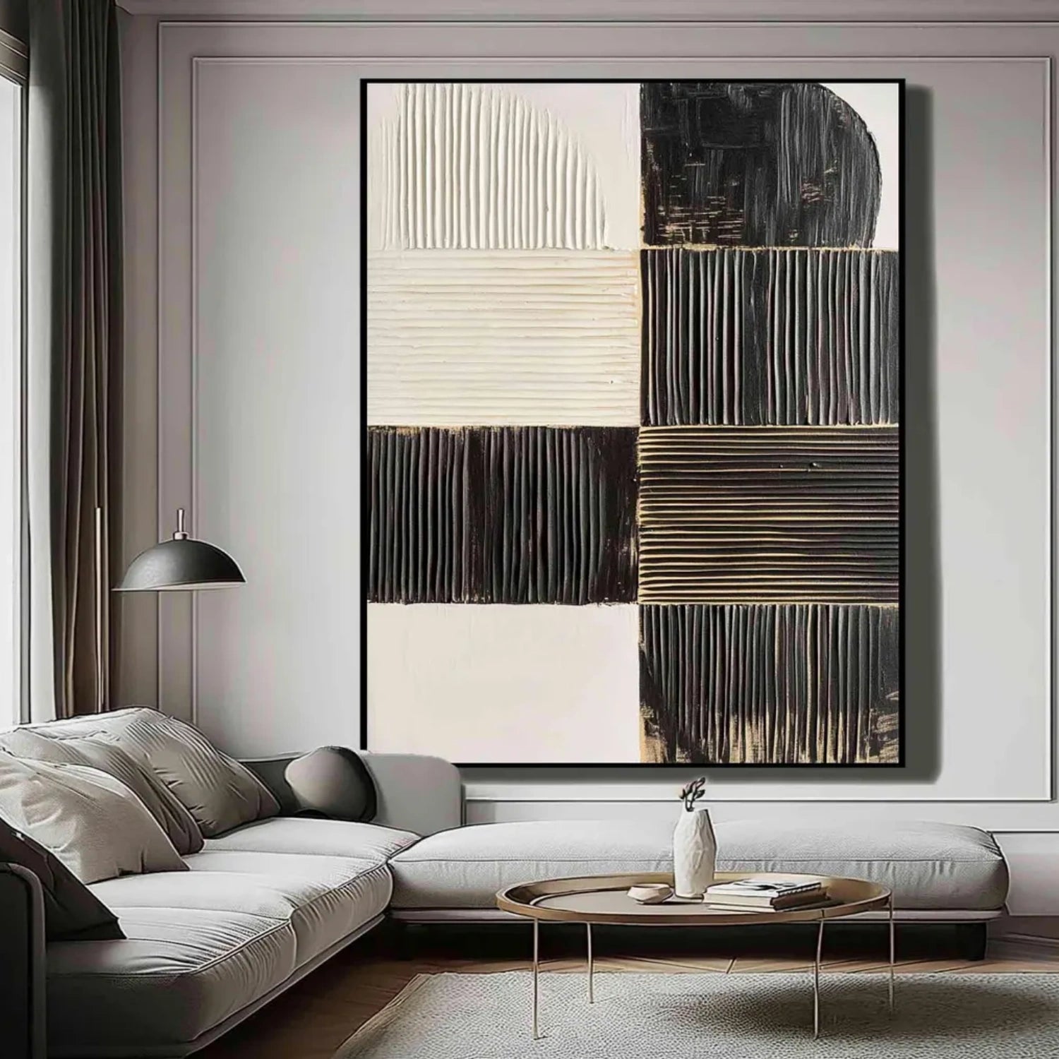 Black and White Textured Minimalist Wall Art #WT187