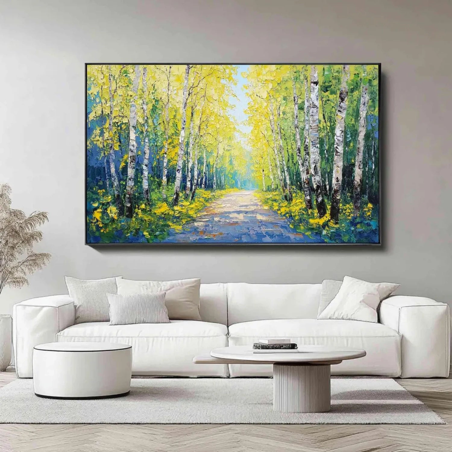 Tree And Flower Abstract Textured Wall Art #TF117