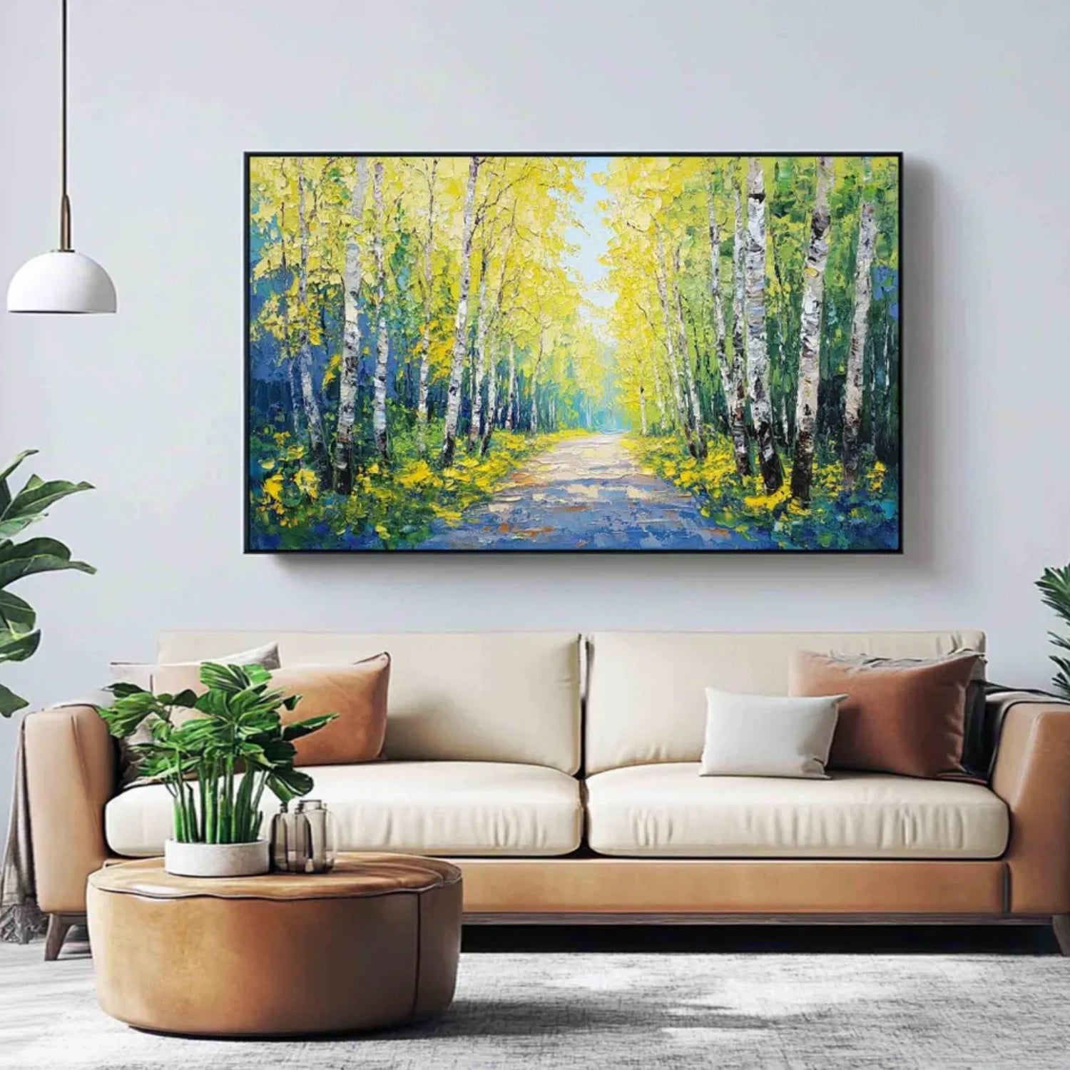 Tree And Flower Abstract Textured Wall Art #TF117