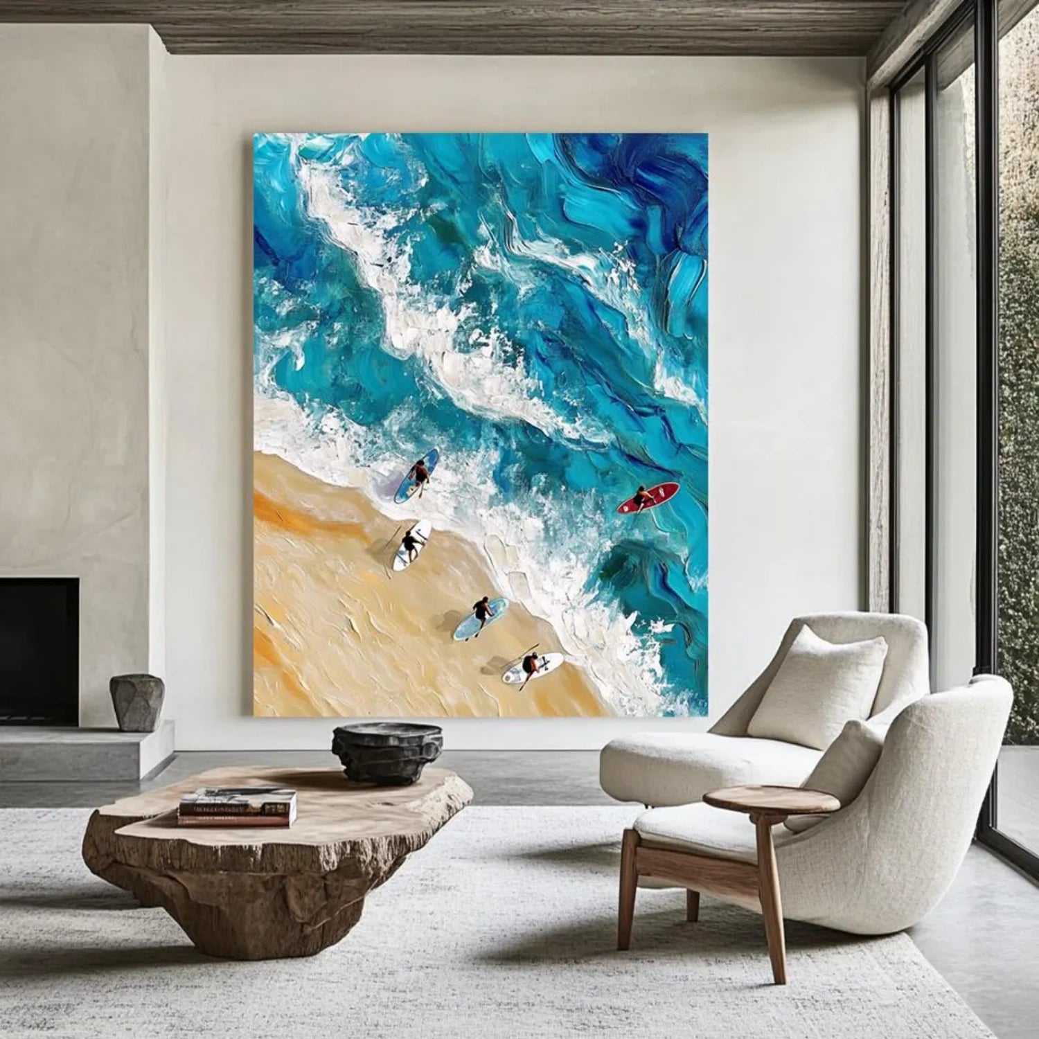 Surfing Sport Textured Wall Art #BA006