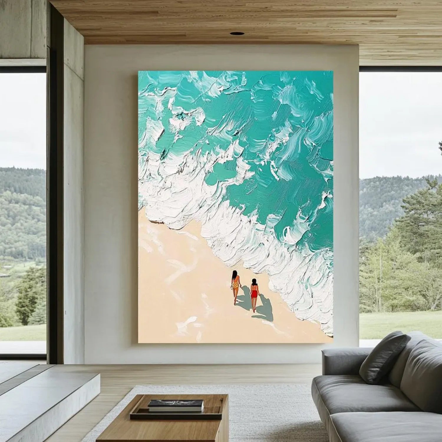 Sky and Ocean Abstract Textured Wall Art #SO248