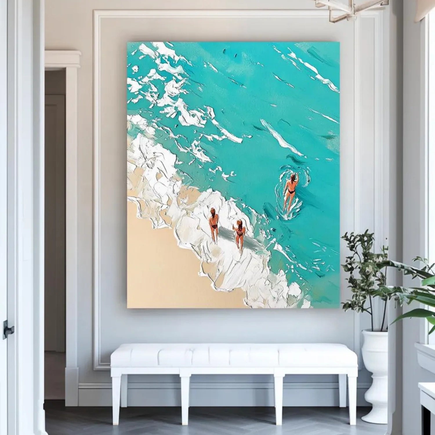 Sky and Ocean Abstract Textured Wall Art #SO249