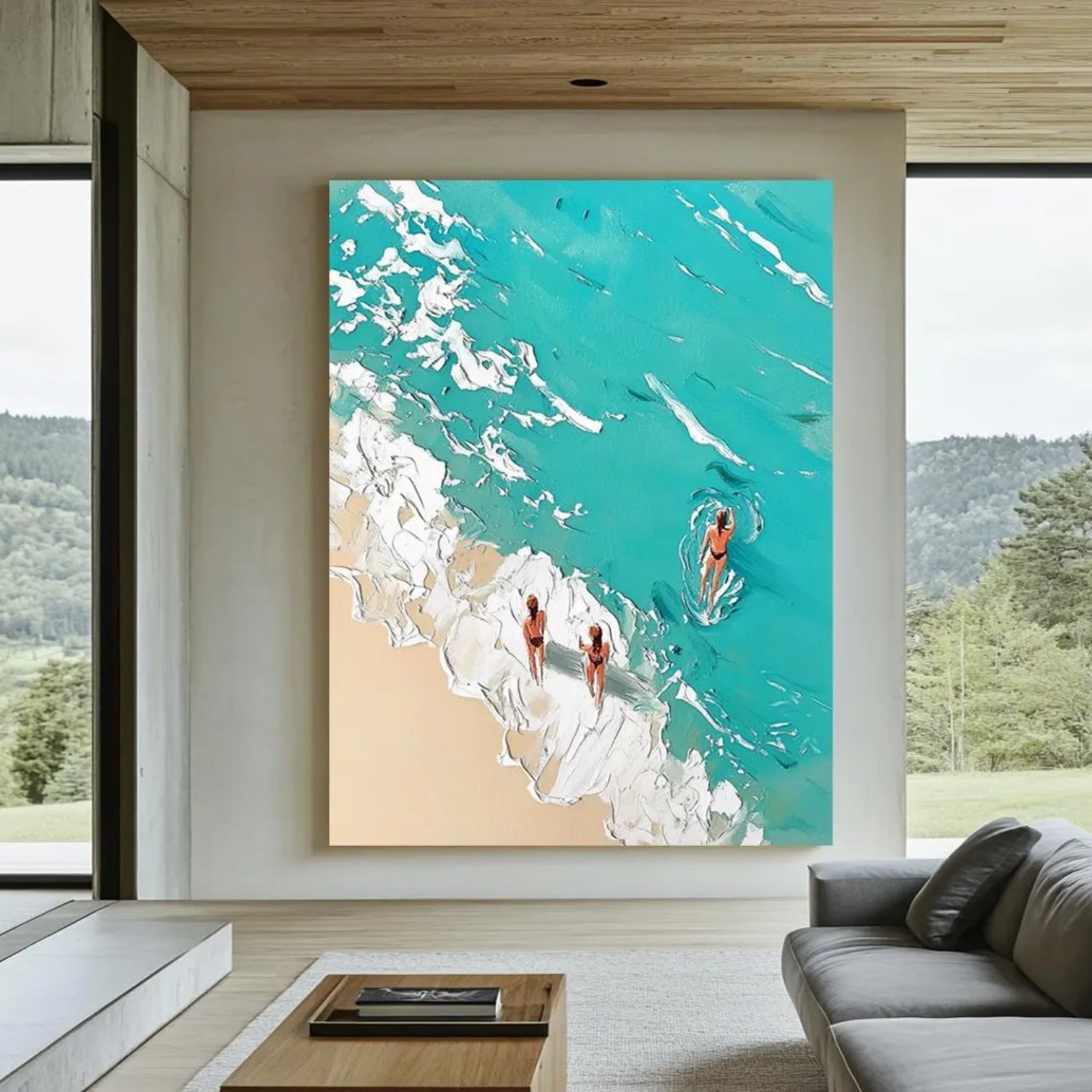 Sky and Ocean Abstract Textured Wall Art #SO249