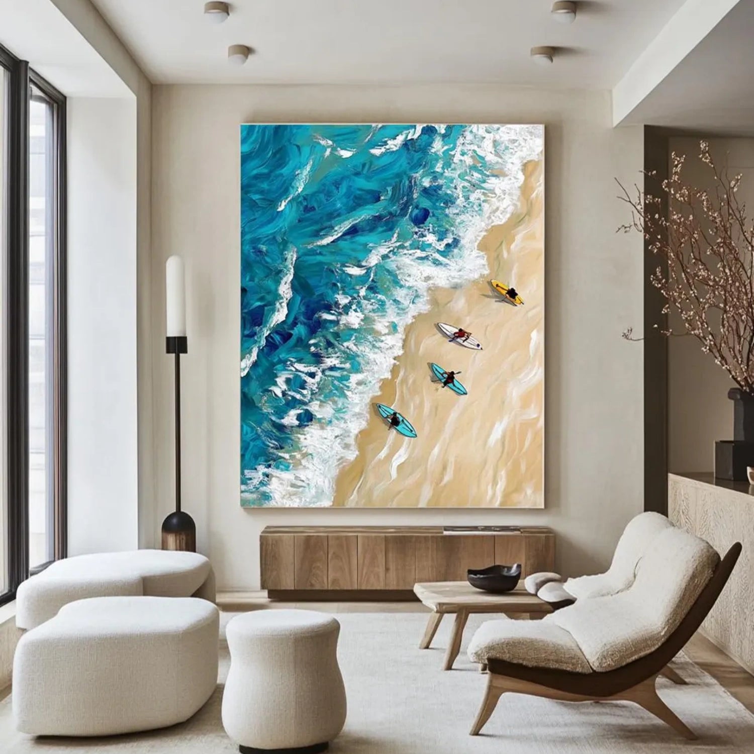 Surfing Sport Textured Wall Art #BA005