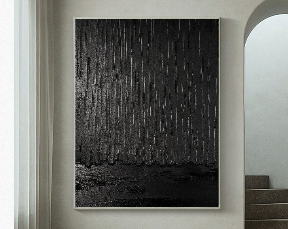 Black Textured Minimalist Wall Art #BT010
