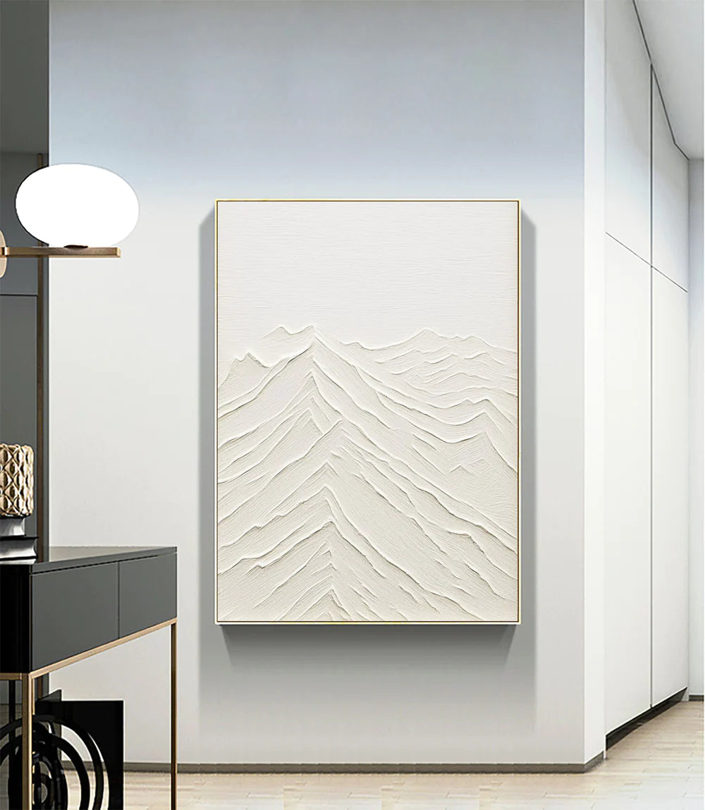 White Textured Minimalist Wall Art #WT021