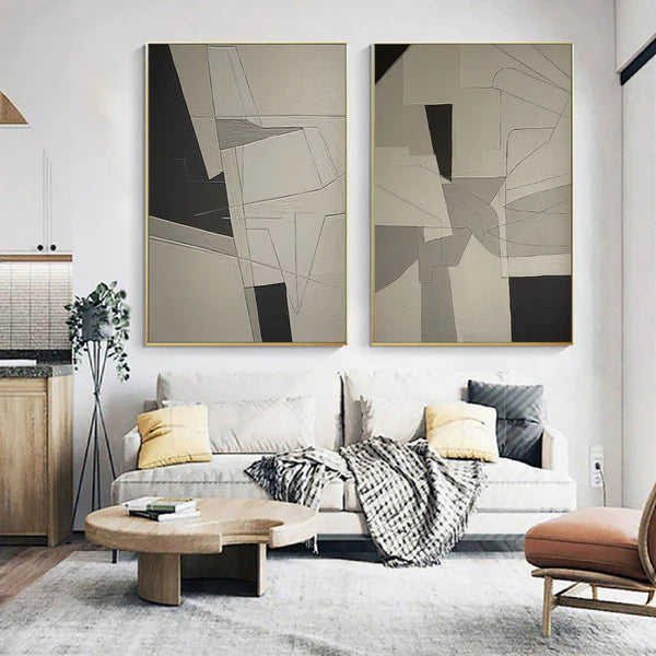 Wabi Sabi Abstract Wall Art Set of 2 #WA043