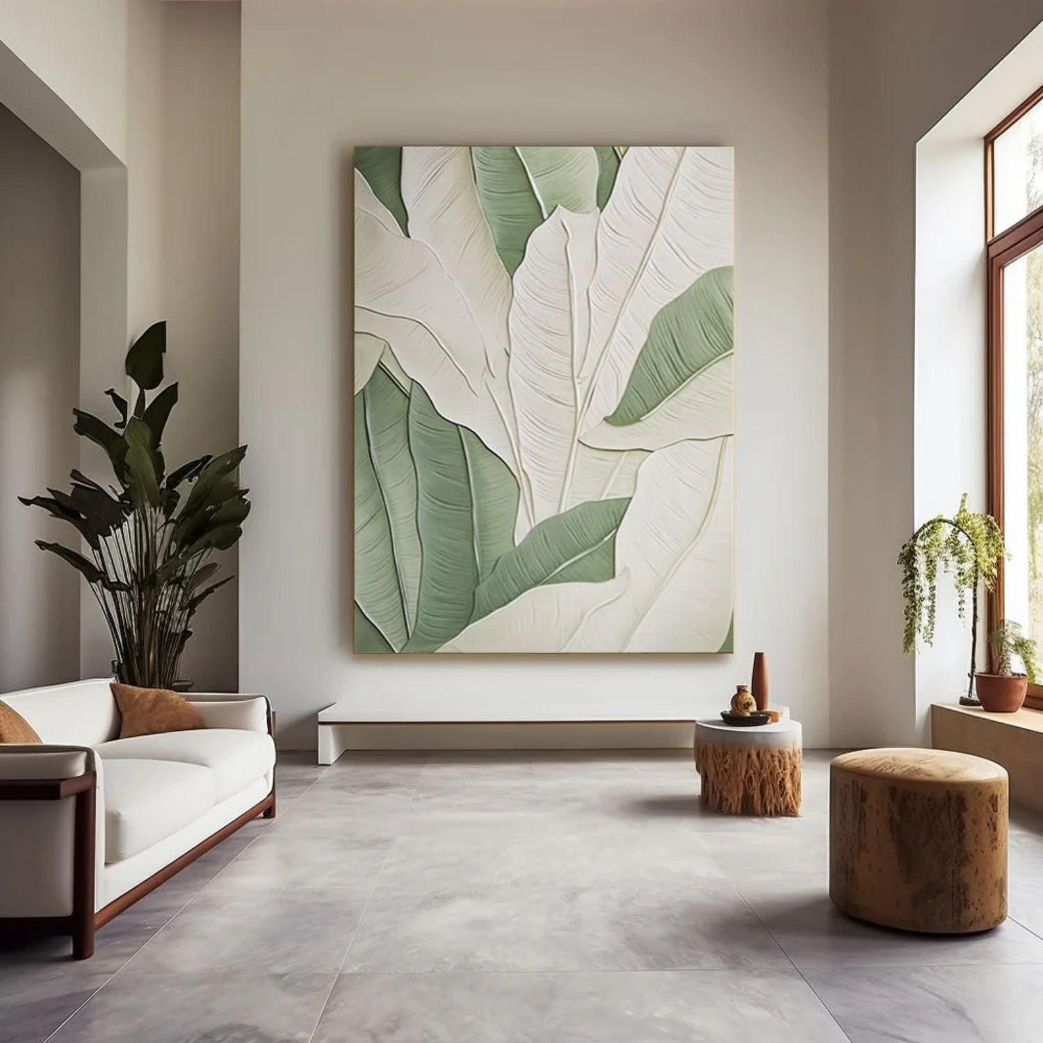 Green Tree And Flower Painting #TF104