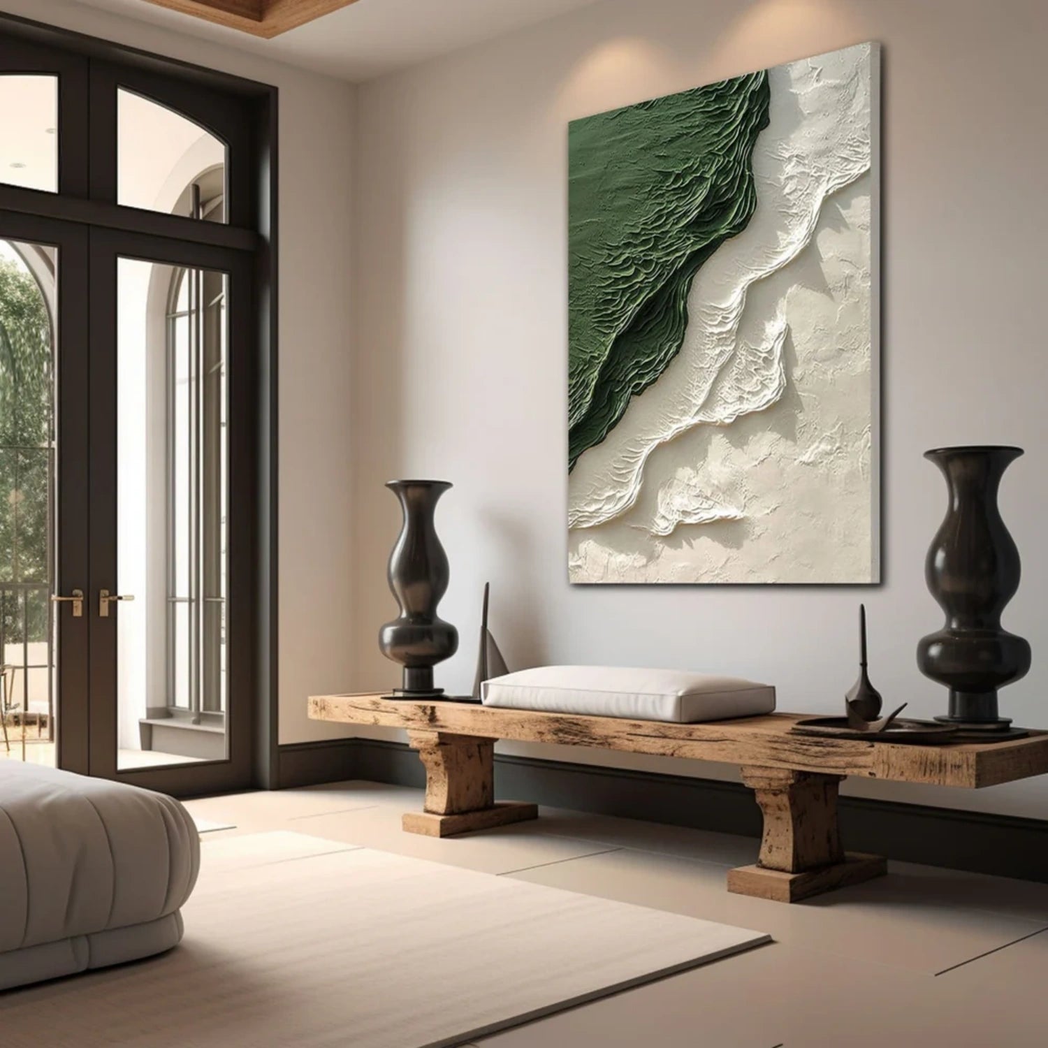 Green Textured Minimalist Wall Art #GT049